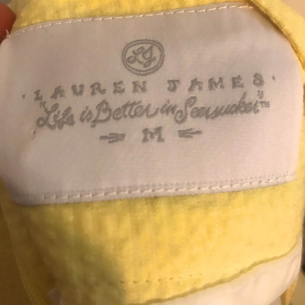 Yellow. Lauren James Seersucker medium skirt. Gently worn.